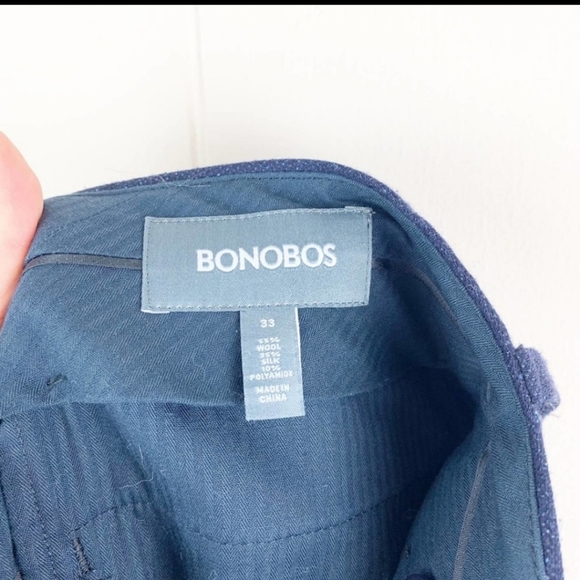 Bonobos Blue Straight Leg Wool Trousers 33 - Picture 4 of 7